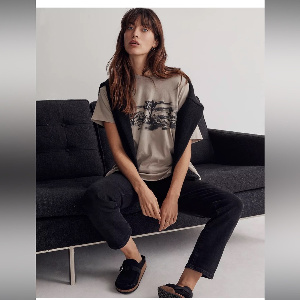 Joshua Tree Graphic Softfade Cotton Oversized Tee size L